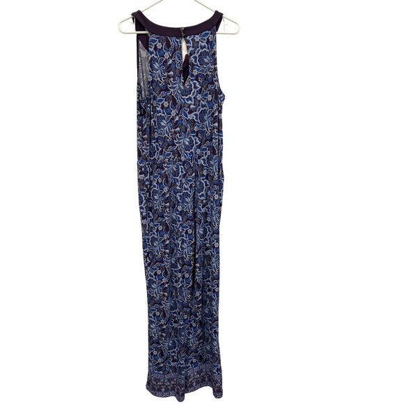 Magnolia Grace Catarina Knit Wide Leg Jumpsuit Womens L Sleeveless Blue Boho NEW - Picture 2 of 5